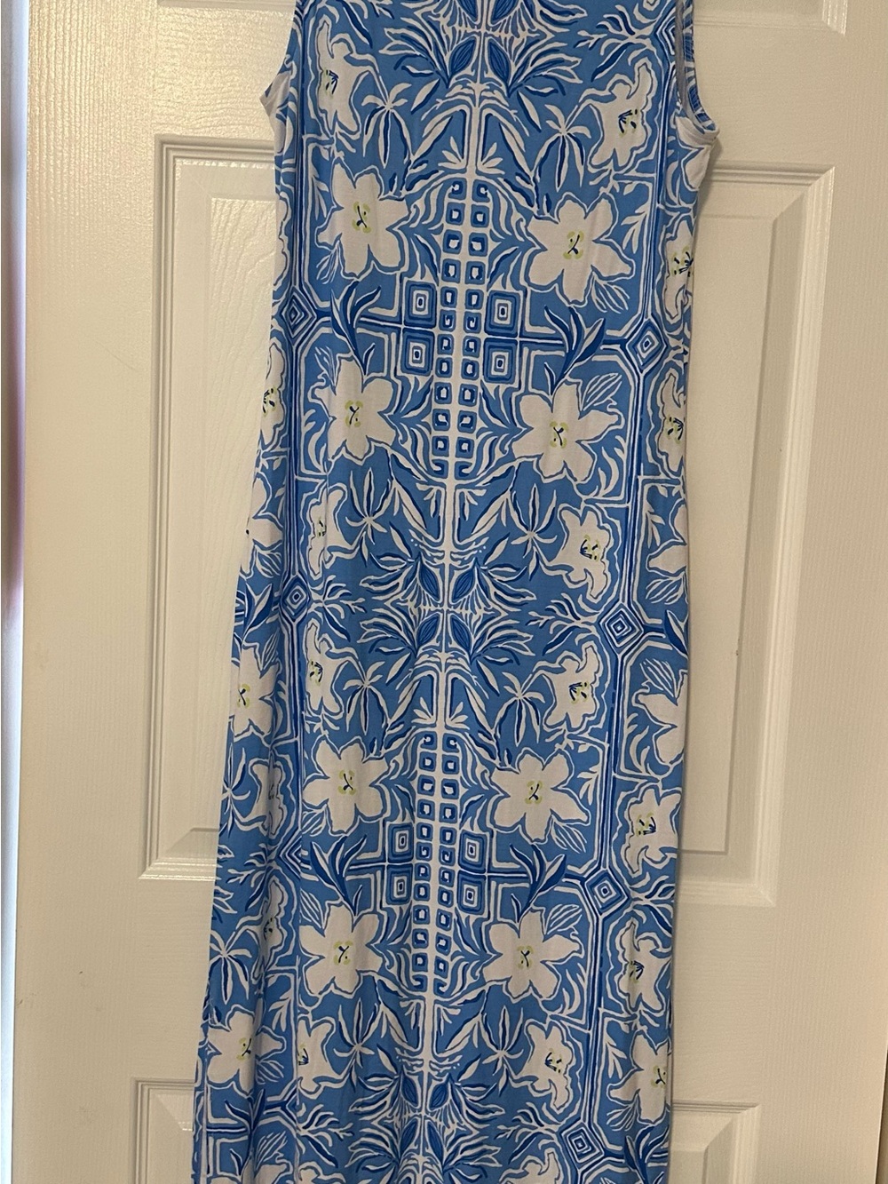 Lilly Pulitzer Donna Sleeveless Swing Dress in Blue Peri / Resort White